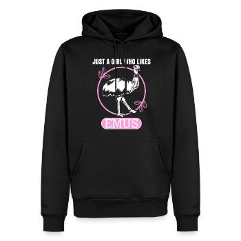 Emu Girl Emus - Men’s Premium Organic Hoodie - black - Front - Nico (187cm)