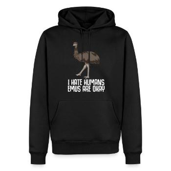 Emu funny Emus - Men’s Premium Organic Hoodie - black - Front - Nico (187cm)