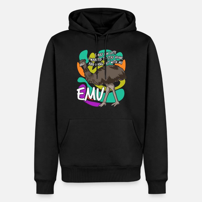 Emus Emu - Sweat à capuche Premium bio Homme - noir