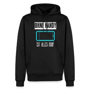 Handy Smartphone Cellphone - Männer Premium Bio Hoodie - Schwarz - Vorne - Nico (187cm)