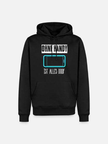 Handy Smartphone Cellphone - Männer Premium Bio Hoodie - Schwarz