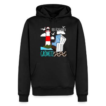 Verrückt nach Grömitz - Männer Premium Bio Hoodie - Schwarz - Vorne - Nico (187cm)