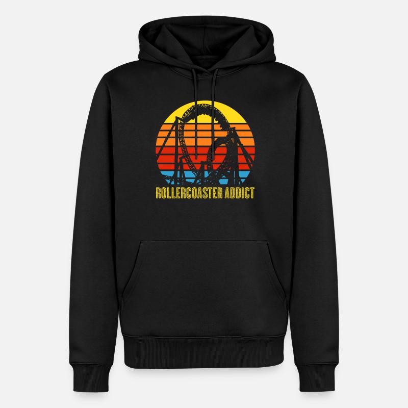 Achterbahn Roller Coasters Rollercoaster - Männer Premium Bio Hoodie - Schwarz