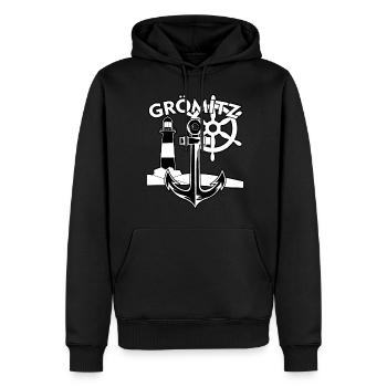 Grömitz Mer Baltique - Sweat à capuche Premium bio Homme - noir - Devant - Nico (187cm)