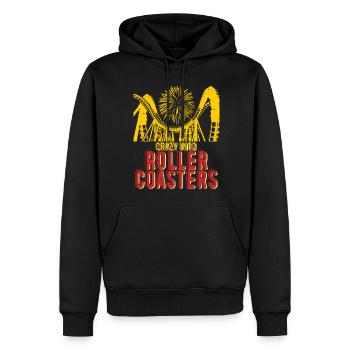 Parc d’attractions Montagnes russes Roller coaster riders - Sweat à capuche Premium bio Homme - noir - Devant - Nico (187cm)