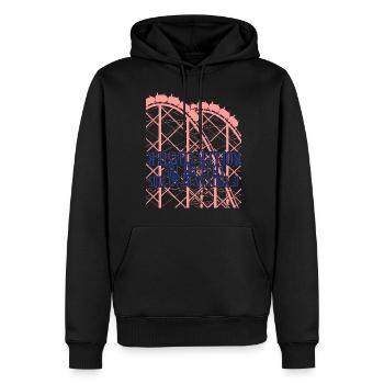 Roller coaster drôle de roller coaster rider - Sweat à capuche Premium bio Homme - noir - Devant - Nico (187cm)