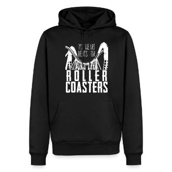 Roller coaster rider Montagnes russes - Sweat à capuche Premium bio Homme - noir - Devant - Nico (187cm)