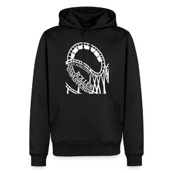 Roller coaster rider disant montagnes russes - Sweat à capuche Premium bio Homme - noir - Devant - Nico (187cm)