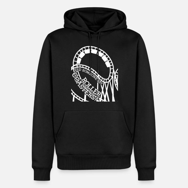 Achterbahnfahrer Spruch Achterbahn - Männer Premium Bio Hoodie - Schwarz