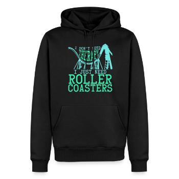 Montagnes russes joke rider roller coaster - Sweat à capuche Premium bio Homme - noir - Devant - Nico (187cm)