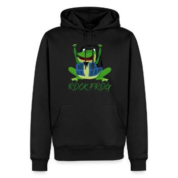 Frosch Rockmusik Frösche - Männer Premium Bio Hoodie - Schwarz - Vorne - Nico (187cm)