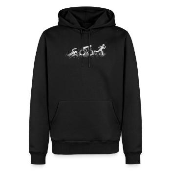 Triathlètes de triathlon Triathlète - Sweat à capuche Premium bio Homme - noir - Devant - Nico (187cm)