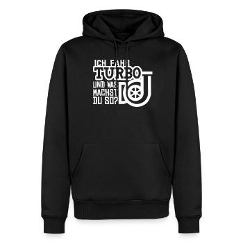 Turbolader Spruch Werkstatt Tuning - Männer Premium Bio Hoodie - Schwarz - Vorne - Nico (187cm)