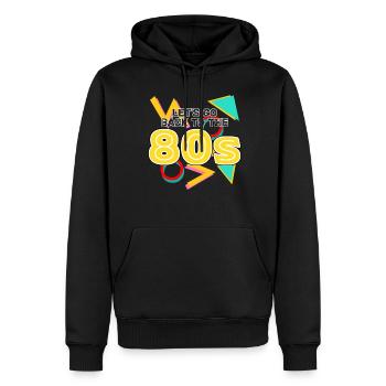 1980 Disco Party 80s 80s - Sweat à capuche Premium bio Homme - noir - Devant - Nico (187cm)