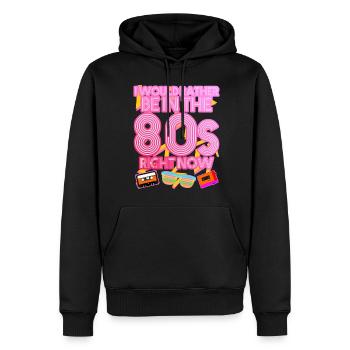 1980 Disco Retro 80s Party 80s - Sweat à capuche Premium bio Homme - noir - Devant - Nico (187cm)