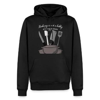 Chaque de chef Marmite Cuisine Cuisinier - Sweat à capuche Premium bio Homme - noir - Devant - Nico (187cm)