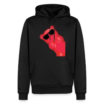 Oursons en gélatine avec des lunettes de soleil - Sweat à capuche Premium bio Homme - noir - Devant - Nico (187cm)