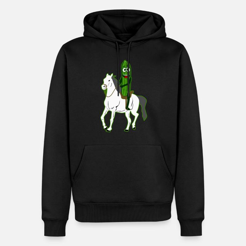 Concombre Équitation Cavalier Cavalier Concombres - Sweat à capuche Premium bio Homme - noir