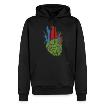 Hopfen Herz Bier Brauerei Hobbybrauer - Männer Premium Bio Hoodie - Schwarz - Vorne - Nico (187cm)