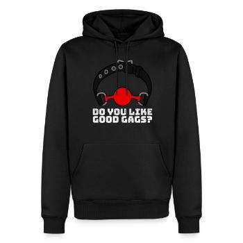 Do you like good gags? - Männer Premium Bio Hoodie - Schwarz - Vorne - Nico (187cm)
