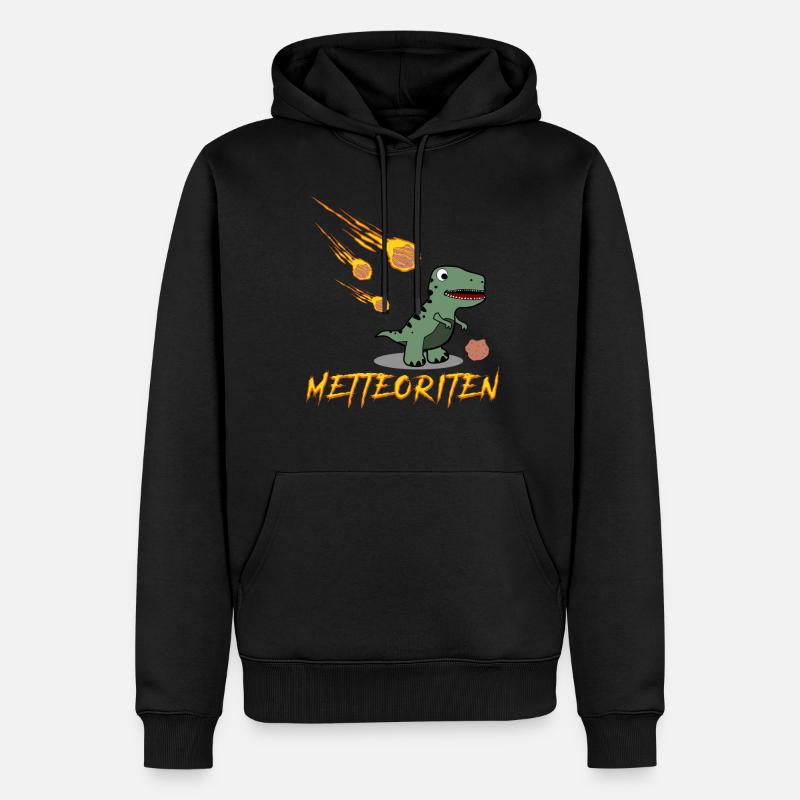 Hackfleisch Dinosaurier Mettbrötchen - Männer Premium Bio Hoodie - Schwarz