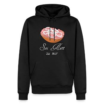 Mettbrötchen Hackfleisch Mett Hack - Männer Premium Bio Hoodie - Schwarz - Vorne - Nico (187cm)