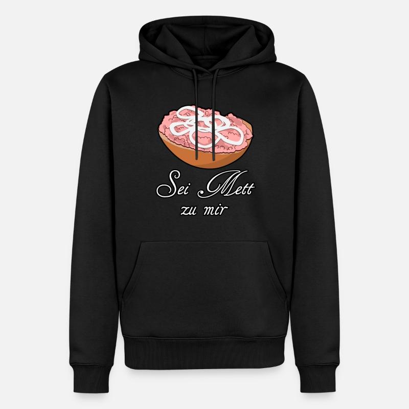 Mettbrötchen Hackfleisch Mett Hack - Männer Premium Bio Hoodie - Schwarz