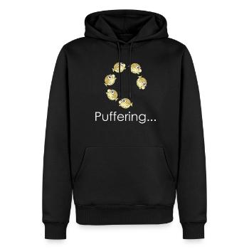 Poisson-globe tampon - Sweat à capuche Premium bio Homme - noir - Devant - Nico (187cm)