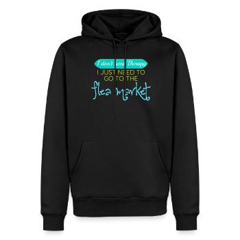 Marché aux puces Marchés aux puces Joke Marché aux puces - Sweat à capuche Premium bio Homme - noir - Devant - Nico (187cm)