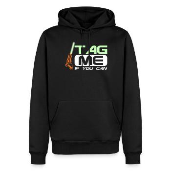 Laser Tag, Lasertag, Lasergame, Laserdrom - Men’s Premium Organic Hoodie - black - Front - Nico (187cm)