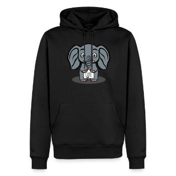 Éléphant Éléphants mignons - Sweat à capuche Premium bio Homme - noir - Devant - Nico (187cm)