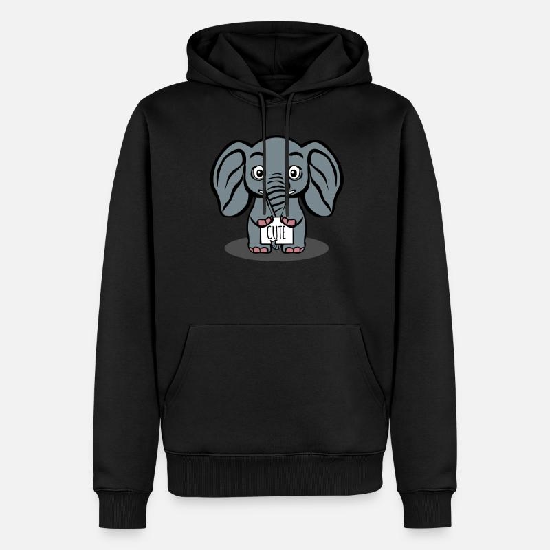 Elephant Cute Elephants - Männer Premium Bio Hoodie - Schwarz