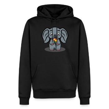 Elephant with Flowers Elephants - Männer Premium Bio Hoodie - Schwarz - Vorne - Nico (187cm)