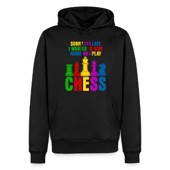 Funny Chess Pieces - Männer Premium Bio Hoodie - Schwarz - Vorne - Nico (187cm)