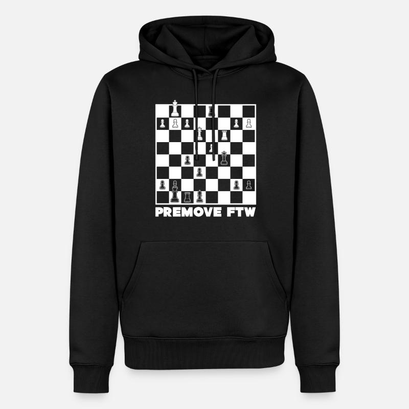 Échecs Premove Premoving - Sweat à capuche Premium bio Homme - noir