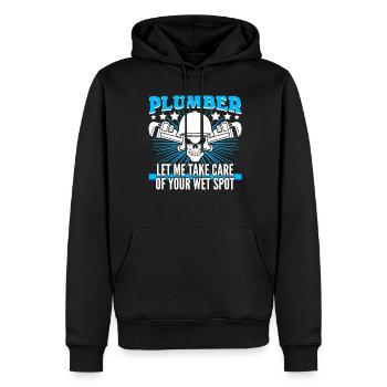Plombiers Plombier Crâne Plombier - Sweat à capuche Premium bio Homme - noir - Devant - Nico (187cm)
