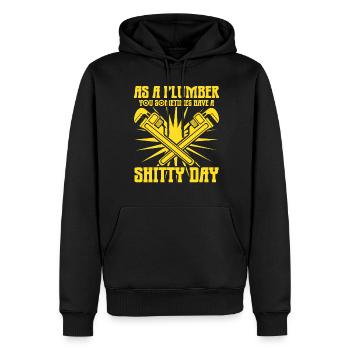 Plombiers Shitty Day Plombier - Sweat à capuche Premium bio Homme - noir - Devant - Nico (187cm)