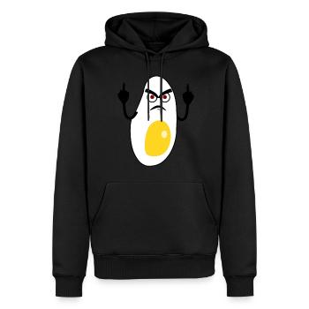 Oeufs Grincheux Oeuf au plat - Sweat à capuche Premium bio Homme - noir - Devant - Nico (187cm)