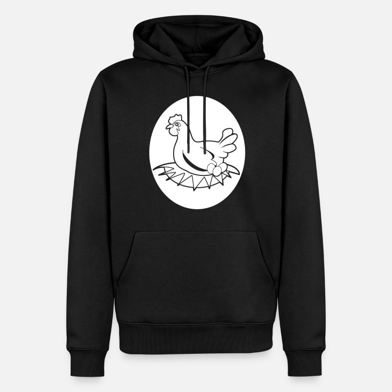 Eggs Chicken Egg - Männer Premium Bio Hoodie - Schwarz