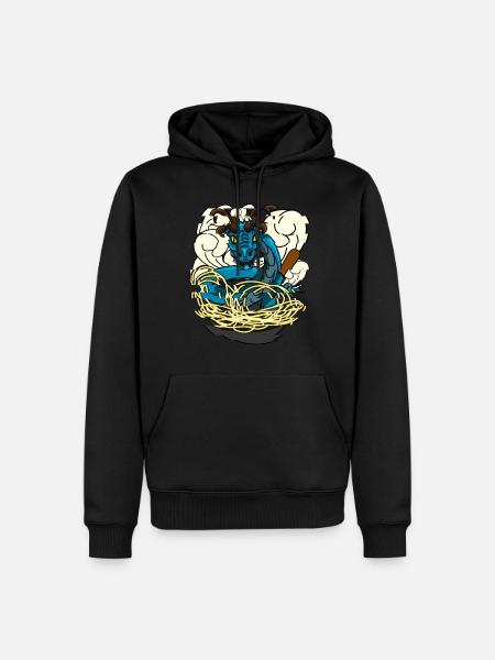 Wok Pan Dragon - Männer Premium Bio Hoodie - Schwarz