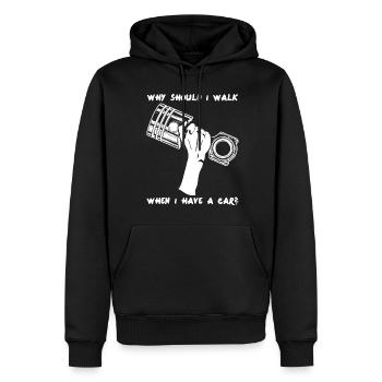 Mécanicien Moteur à combustion Mécanique Voiture - Sweat à capuche Premium bio Homme - noir - Devant - Nico (187cm)