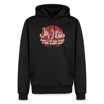 Ju-Jitsu Sweat Brasilian Jiu-Jitsu BJJ - Männer Premium Bio Hoodie - Schwarz - Vorne - Nico (187cm)