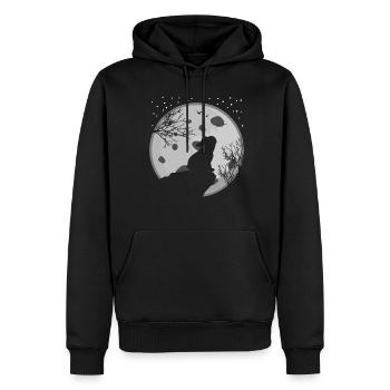 French Bulldog and Moon - Men’s Premium Organic Hoodie - black - Front - Nico (187cm)