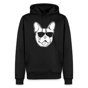 French Bulldog with Sunglasses - Men’s Premium Organic Hoodie - black - Front - Nico (187cm)
