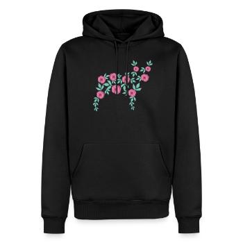French Bulldog made of Flowers - Men’s Premium Organic Hoodie - black - Front - Nico (187cm)