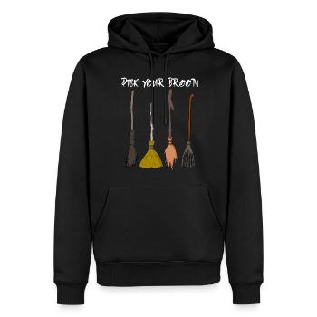 Sorcière Sorcellerie Balai de sorcière Halloween - Sweat à capuche Premium bio Homme - noir - Devant - Nico (187cm)