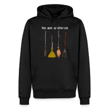 Balai de sorcière Halloween sorcière sorcellerie - Sweat à capuche Premium bio Homme - noir - Devant - Nico (187cm)