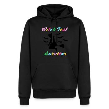 Test de sorcière Sorcellerie Balai de sorcière - Sweat à capuche Premium bio Homme - noir - Devant - Nico (187cm)