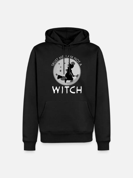 Witch Joke Witchcraft Witch's Broom - Men’s Premium Organic Hoodie - black