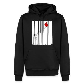 Middle Finger Balloon Misanthrope - Männer Premium Bio Hoodie - Schwarz - Vorne - Nico (187cm)